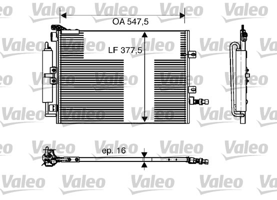 Condensator, climatizare (818166 VALEO) RENAULT