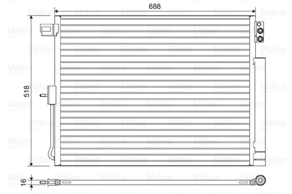 Condensator, climatizare (822616 VALEO) JEEP