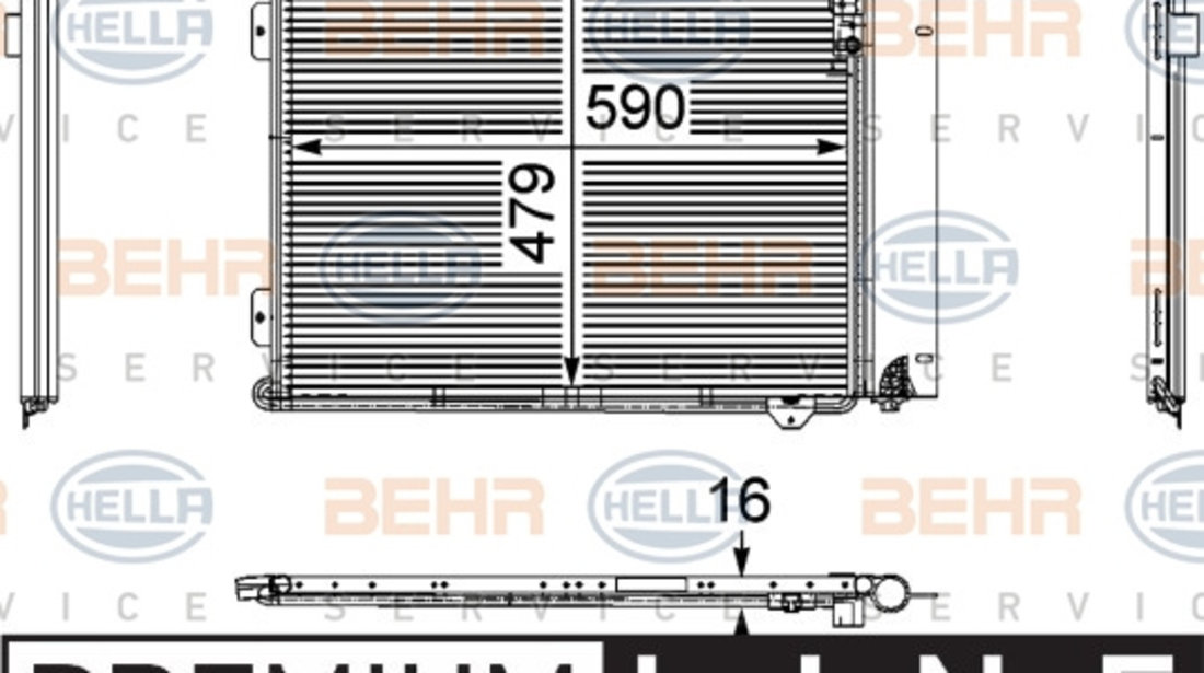 Condensator, climatizare (8FC351029371 HELLA) MAN