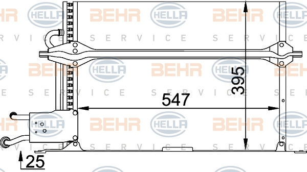 Condensator, climatizare (8FC351035291 HELLA) FORD