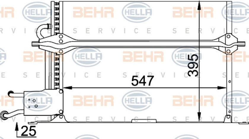 Condensator, climatizare (8FC351035291 HELLA) FORD