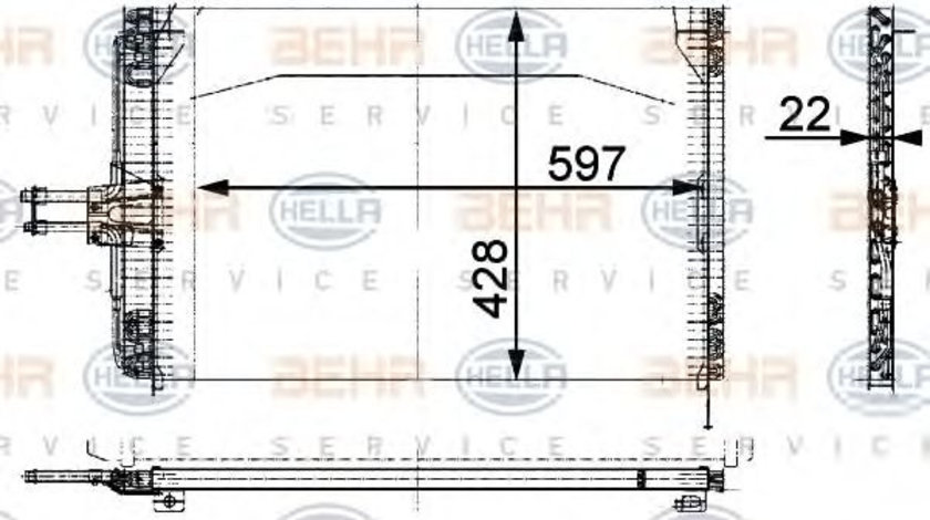 Condensator, climatizare (8FC351035464 HELLA) RENAULT