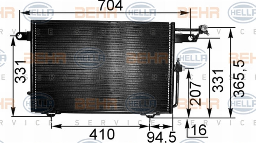 Condensator, climatizare (8FC351035531 HELLA) AUDI