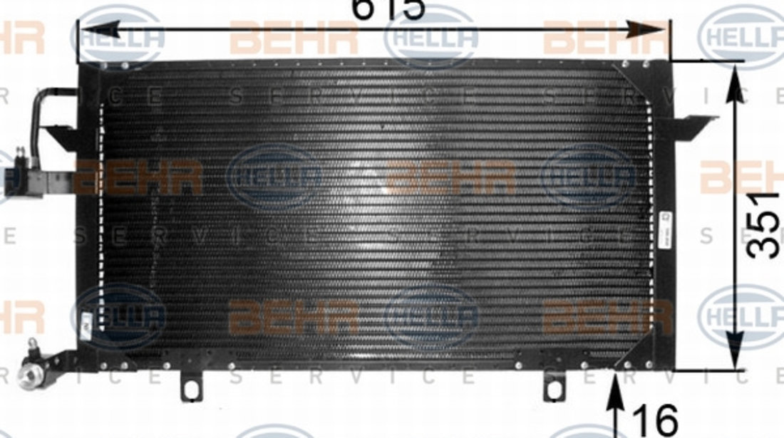 Condensator, climatizare (8FC351035551 HELLA) AUDI