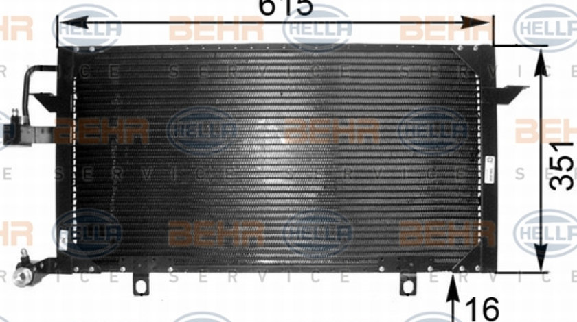 Condensator, climatizare (8FC351035551 HELLA) AUDI