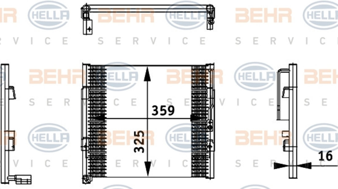 Condensator, climatizare (8FC351035731 HELLA) HONDA