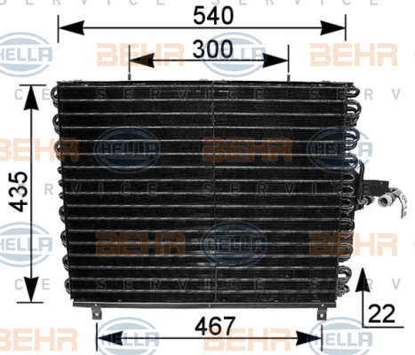 Condensator, climatizare (8FC351035771 HELLA) MERCEDES-BENZ