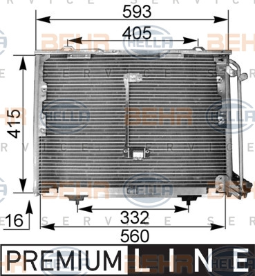 Condensator, climatizare (8FC351036011 HELLA) MERCEDES-BENZ