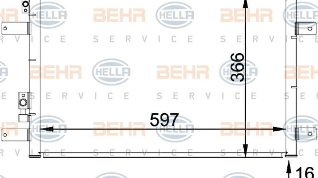 Condensator, climatizare (8FC351036111 HELLA) FORD,SEAT,VW