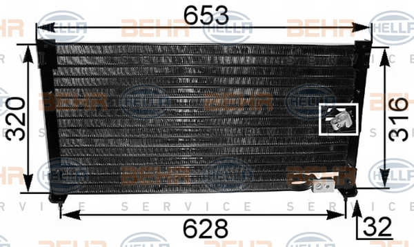 Condensator, climatizare (8FC351036281 HELLA) HONDA,ROVER