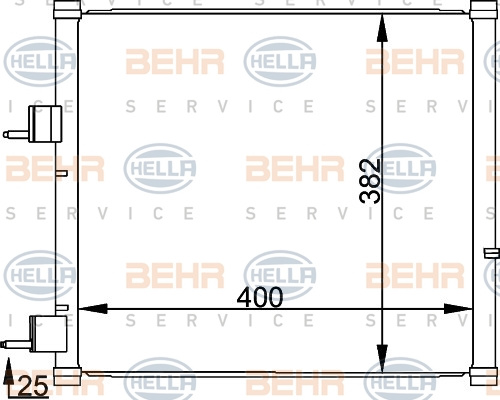 Condensator, climatizare (8FC351036421 HELLA) FORD,FORD AUSTRALIA