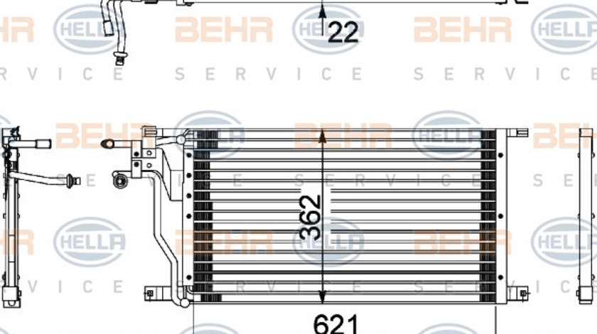 Condensator, climatizare (8FC351036441 HELLA) FORD,FORD AUSTRALIA