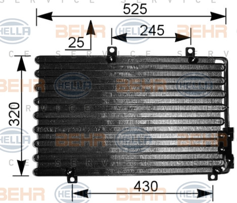 Condensator, climatizare (8FC351036741 HELLA) ALFA ROMEO,FIAT,LANCIA