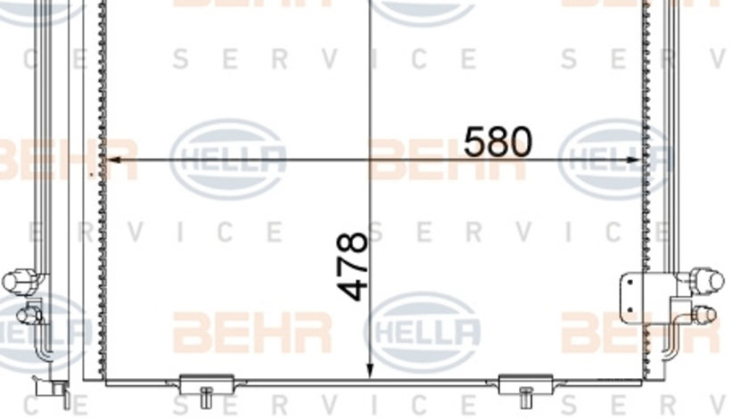 Condensator, climatizare (8FC351036761 HELLA) MERCEDES-BENZ