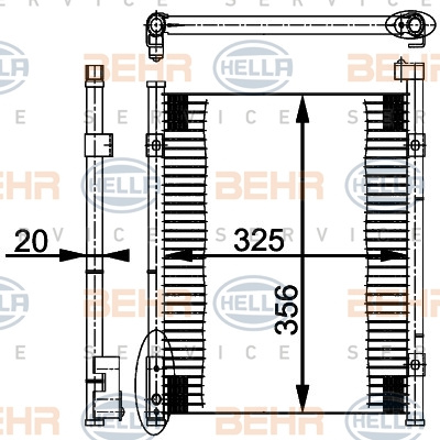 Condensator, climatizare (8FC351037021 HELLA) HONDA