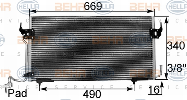 Condensator, climatizare (8FC351037151 HELLA) Citroen,PEUGEOT