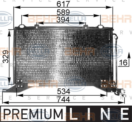 Condensator, climatizare (8FC351037171 HELLA) MERCEDES-BENZ
