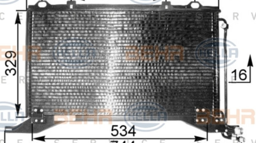 Condensator, climatizare (8FC351037171 HELLA) MERCEDES-BENZ