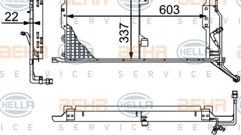 Condensator, climatizare (8FC351037311 HELLA) MERCEDES-BENZ