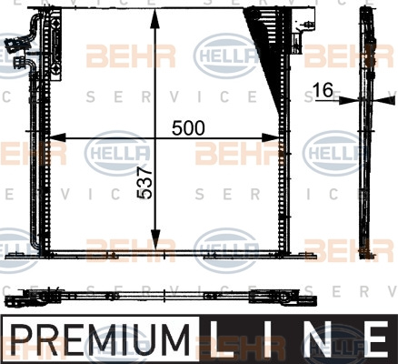 Condensator, climatizare (8FC351037341 HELLA) MERCEDES-BENZ