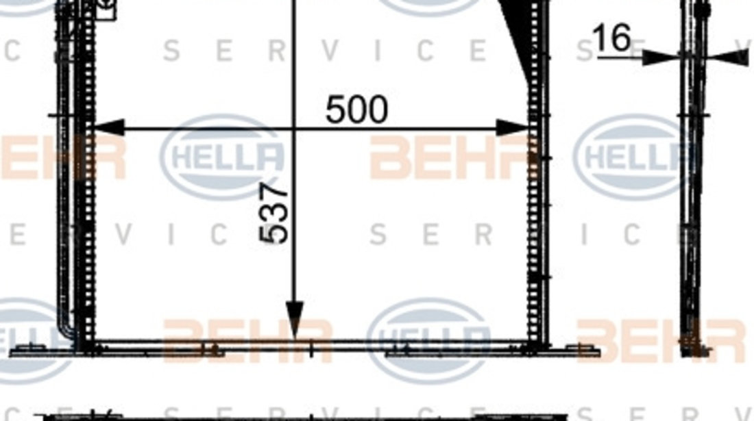 Condensator, climatizare (8FC351037341 HELLA) MERCEDES-BENZ