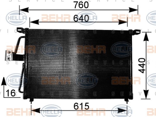 Condensator, climatizare (8FC351037611 HELLA) OPEL,VAUXHALL