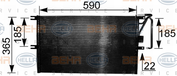 Condensator, climatizare (8FC351037621 HELLA) HOLDEN,OPEL,VAUXHALL