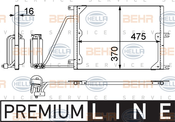 Condensator, climatizare (8FC351037631 HELLA) OPEL,VAUXHALL