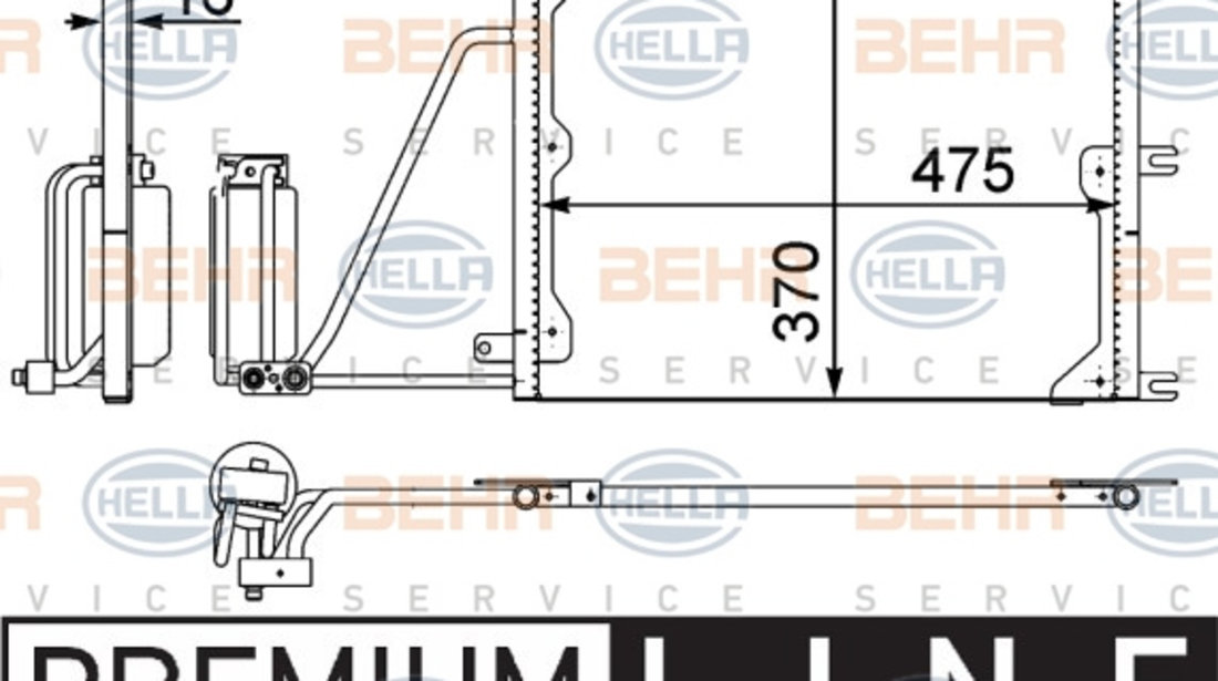 Condensator, climatizare (8FC351037631 HELLA) OPEL,VAUXHALL