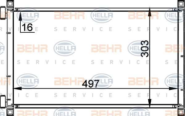 Condensator, climatizare (8FC351038321 HELLA) FIAT