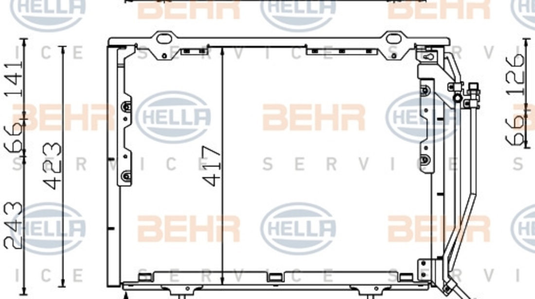 Condensator, climatizare (8FC351038454 HELLA) MERCEDES-BENZ