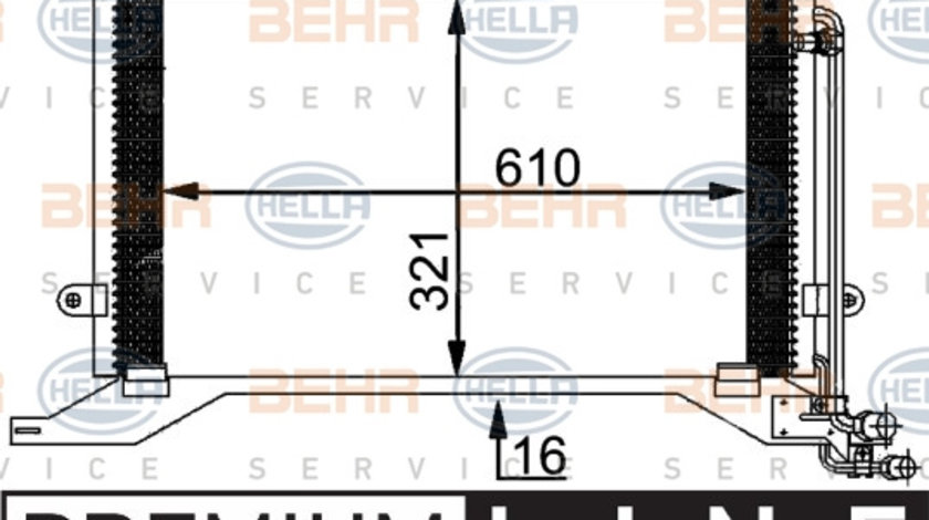 Condensator, climatizare (8FC351038501 HELLA) MERCEDES-BENZ