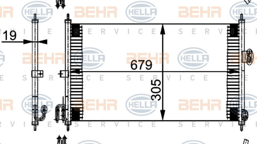 Condensator, climatizare (8FC351038581 HELLA) NISSAN