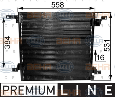 Condensator, climatizare (8FC351038721 HELLA) MERCEDES-BENZ