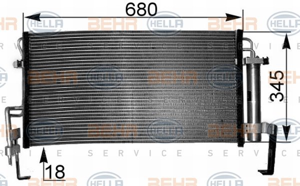 Condensator, climatizare (8FC351038771 HELLA) HYUNDAI