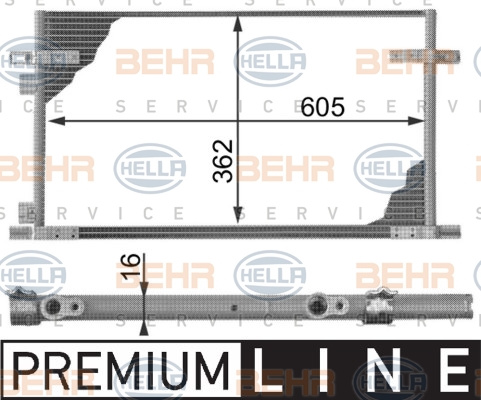 Condensator, climatizare (8FC351300011 HELLA) RENAULT