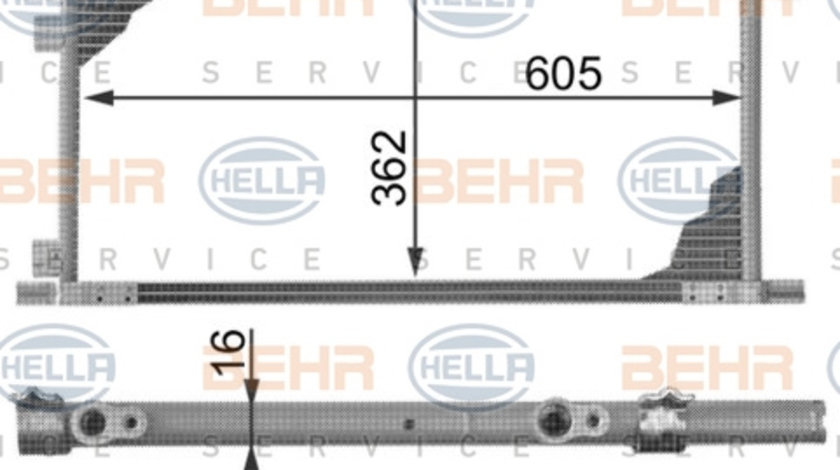 Condensator, climatizare (8FC351300011 HELLA) RENAULT