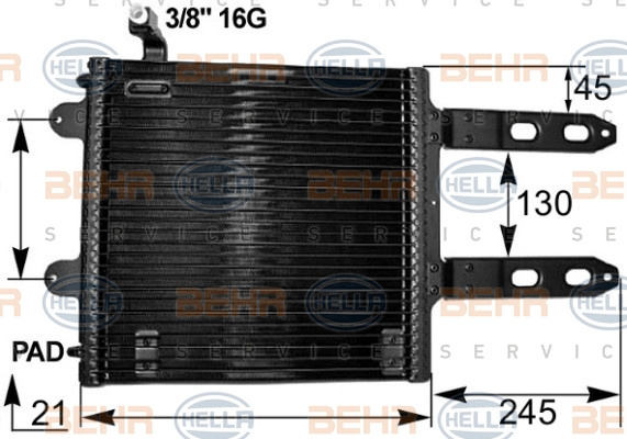 Condensator, climatizare (8FC351300161 HELLA) SEAT,VW