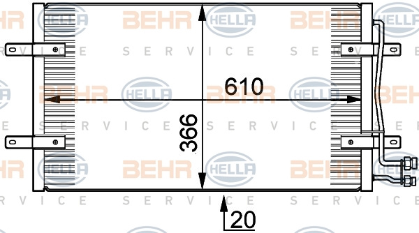 Condensator, climatizare (8FC351300201 HELLA) VW
