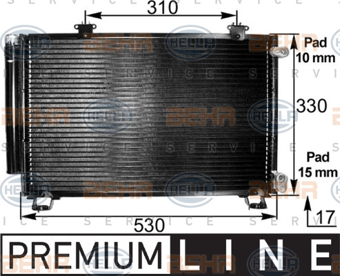Condensator, climatizare (8FC351300261 HELLA) TOYOTA