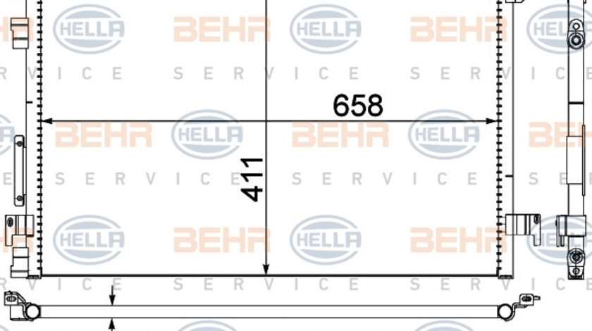 Condensator, climatizare (8FC351300304 HELLA) FIAT,HOLDEN,OPEL,SAAB,VAUXHALL