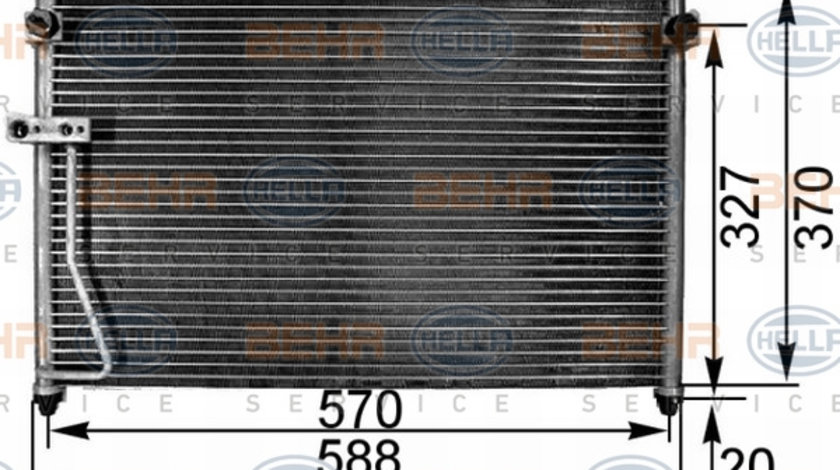 Condensator, climatizare (8FC351300421 HELLA) MAZDA