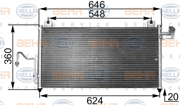 Condensator, climatizare (8FC351300471 HELLA) MAZDA