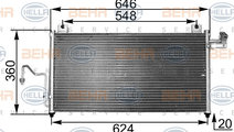 Condensator, climatizare (8FC351300471 HELLA) MAZD...