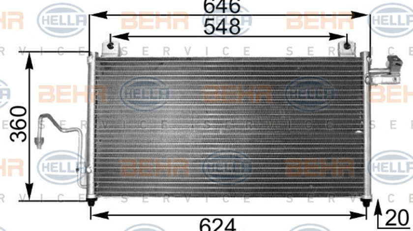 Condensator, climatizare (8FC351300471 HELLA) MAZDA