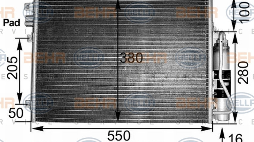 Condensator, climatizare (8FC351300491 HELLA) RENAULT