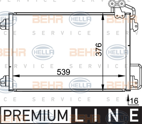 Condensator, climatizare (8FC351300511 HELLA) RENAULT
