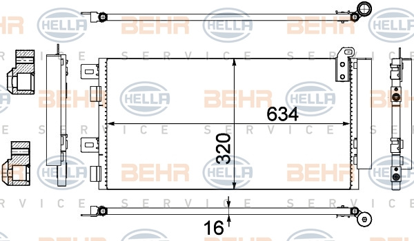 Condensator, climatizare (8FC351300644 HELLA) MINI