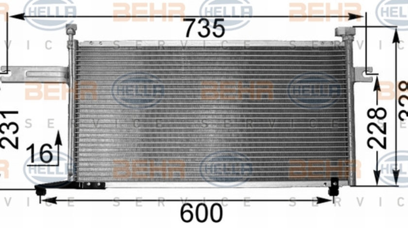 Condensator, climatizare (8FC351300731 HELLA) NISSAN