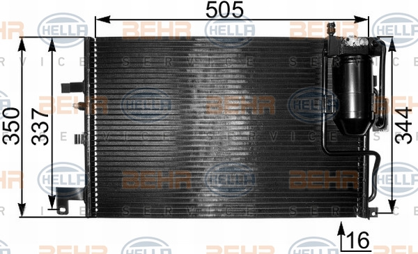 Condensator, climatizare (8FC351300791 HELLA) SAAB